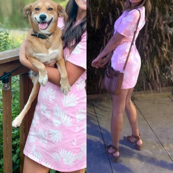 Cinq a Sept Phoenix Madison Floral Leaf Print Mini Dress Pink Size 12 - Picture 7 of 7